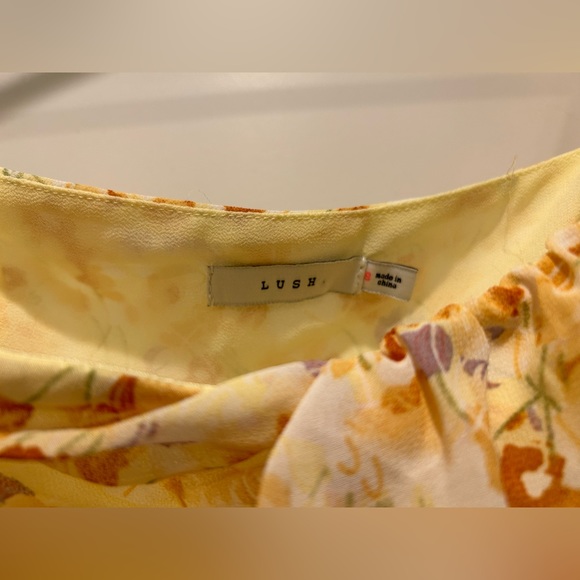 Ruffled One Shoulder Midi Dress, Yellow Floral - Picture 3 of 5